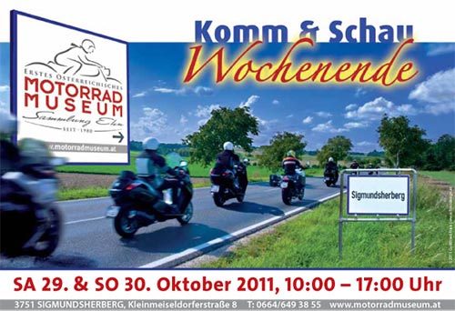 Komm & Schau Wochenende im Ersten Österreichischen Motorradmuseum